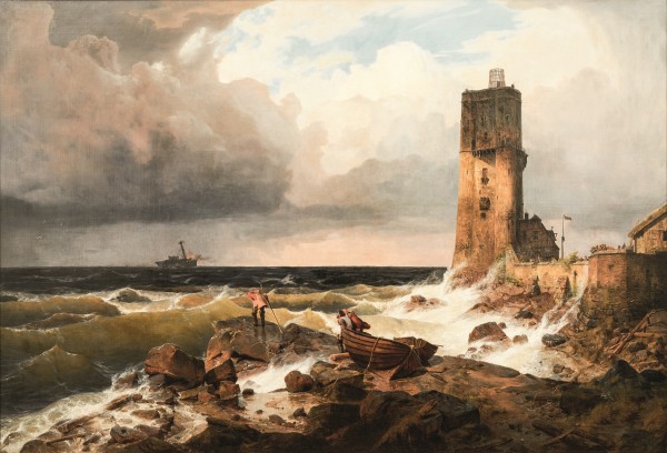 Castle by the sea by Andreas Achenbach